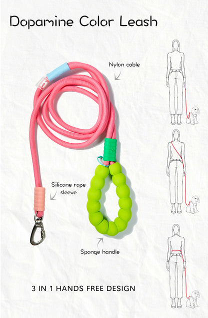 Dopamine Color Dog Leash  - Hands Free