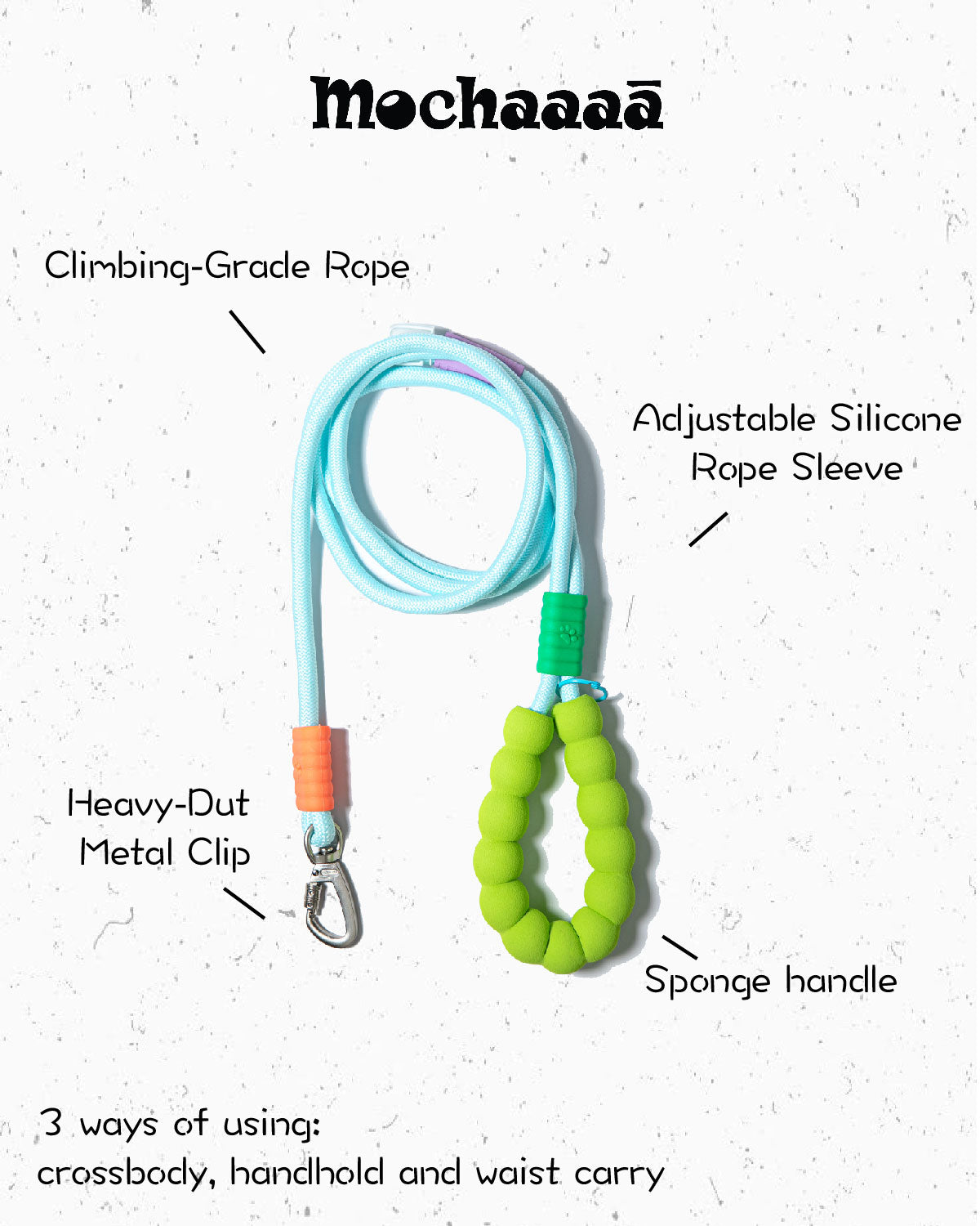 Dopamine Color Dog Leash  - Hands Free