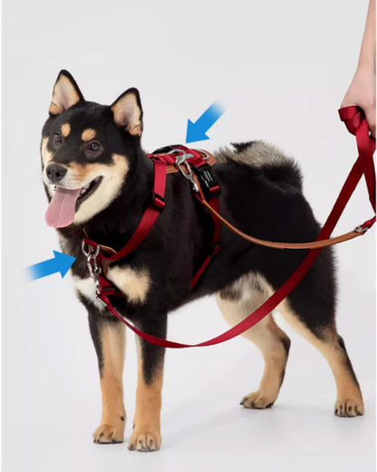 Mochaāā adjustable dog leash with vegan leather handle and high-strength metal hook – 4-in-1 hands-free design for walking, training, and running